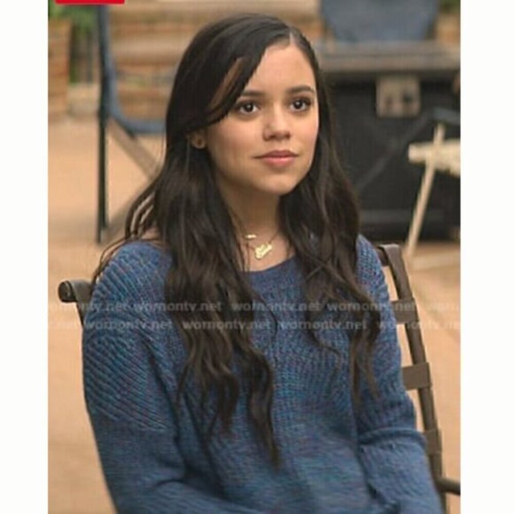 Express Cable Knit Split Back Pullover Sweater Bl… - image 3